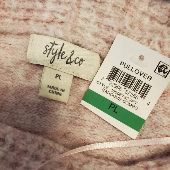Style & Co. Womens Pink Blush Cowlneck Sweater PL - Picture 8 of 10